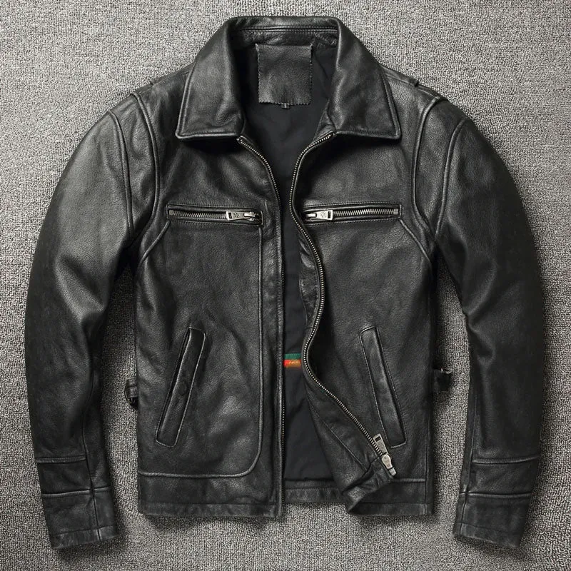 Natural Edge Cowhide Classic Men's Coat