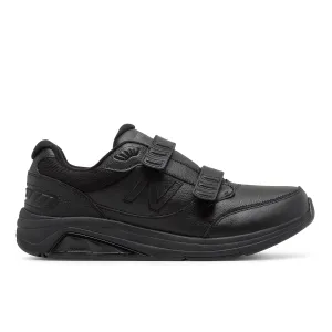 New Balance Men's Hook and Loop Leather 928v3 Walking Shoes in BLACK