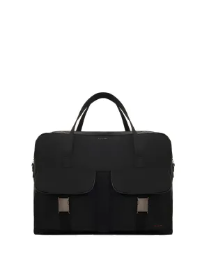 Nylon Overnight Duffle Bag in Black