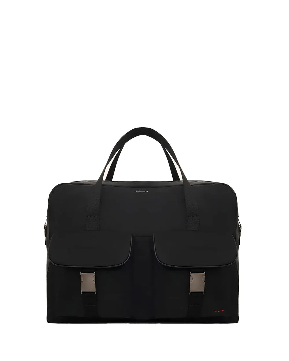 Nylon Overnight Duffle Bag in Black