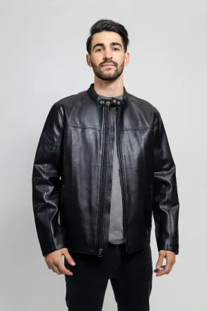 Oliver - Men's Vegan Faux/Perforated Leather Jacket