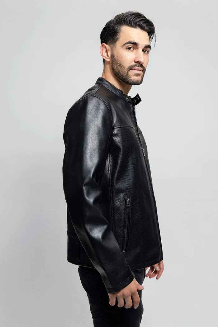 Oliver - Men's Vegan Faux/Perforated Leather Jacket