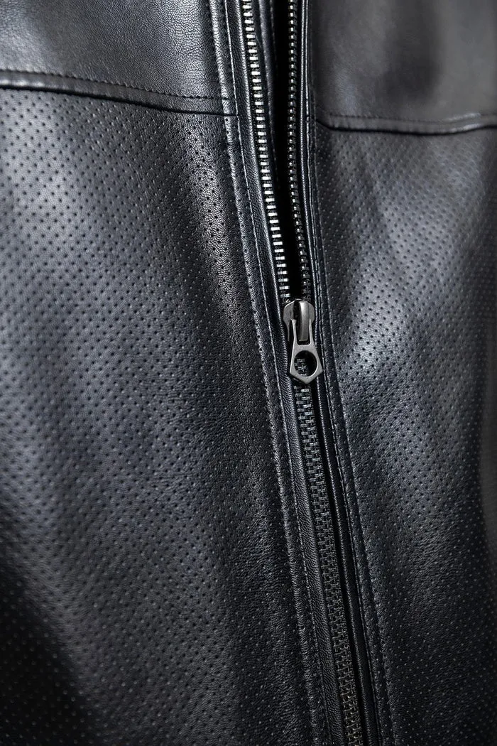Oliver - Men's Vegan Faux/Perforated Leather Jacket