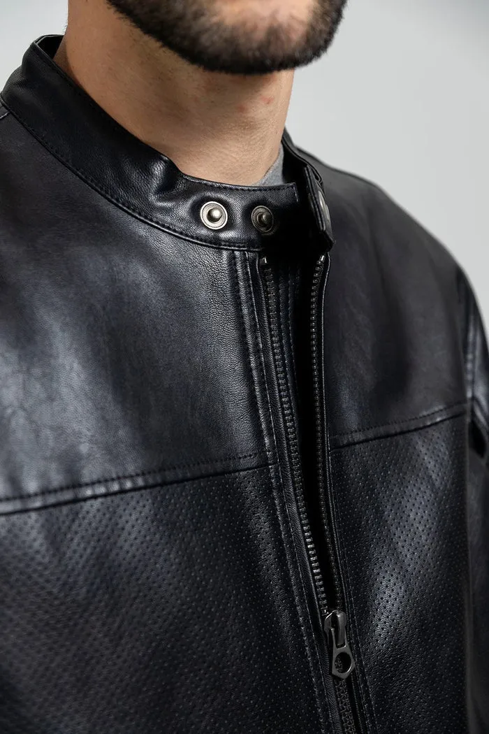 Oliver - Men's Vegan Faux/Perforated Leather Jacket