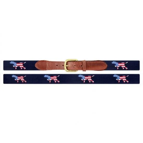 PATRIOTIC DOG ON POINT NEEDLEPOINT BELT