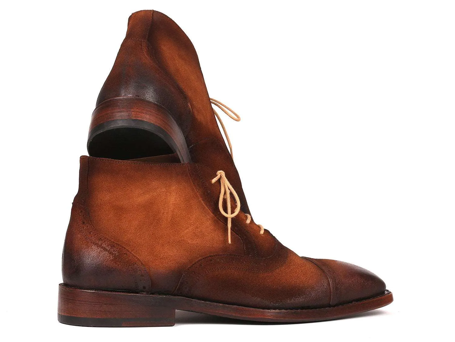 Paul Parkman Brown Suede Cap Toe Boots