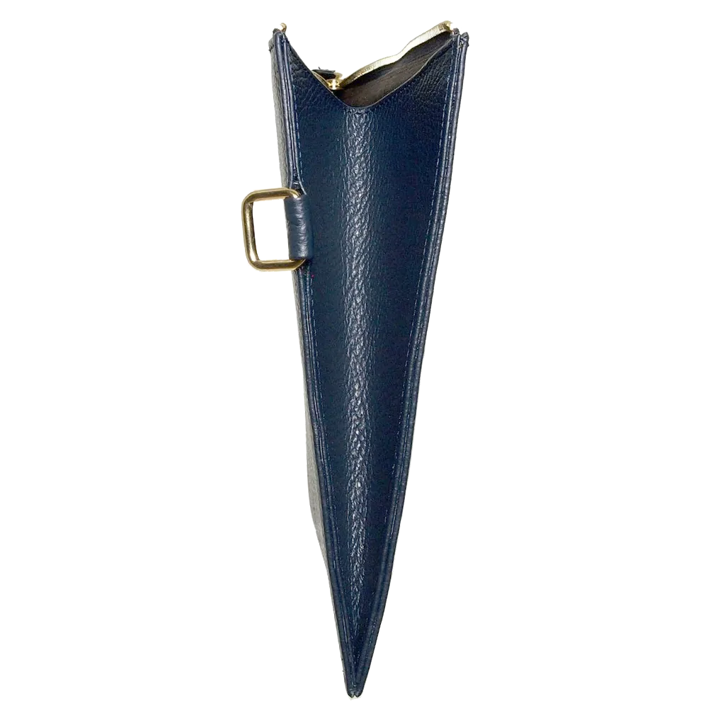 Pebbled Leather Folio Navy