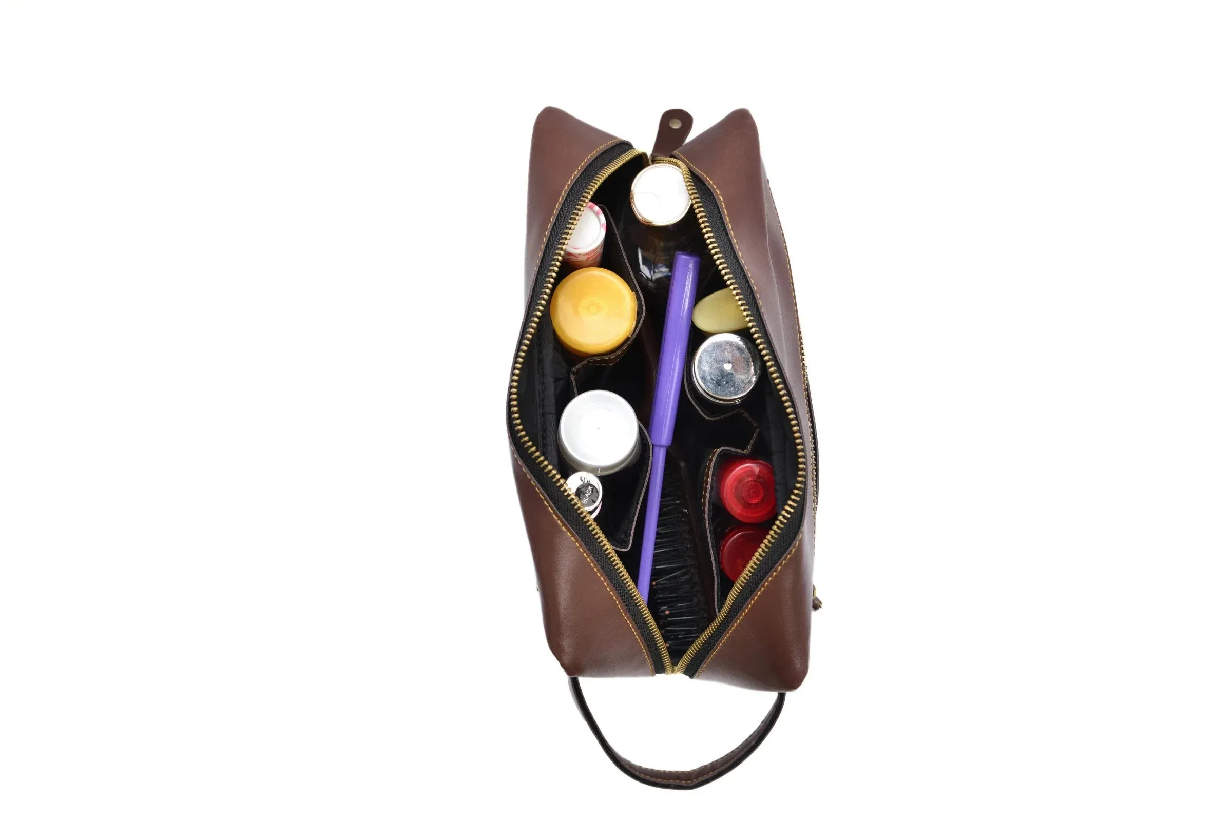 Personalized Dopp Kit- Washbag - Brown