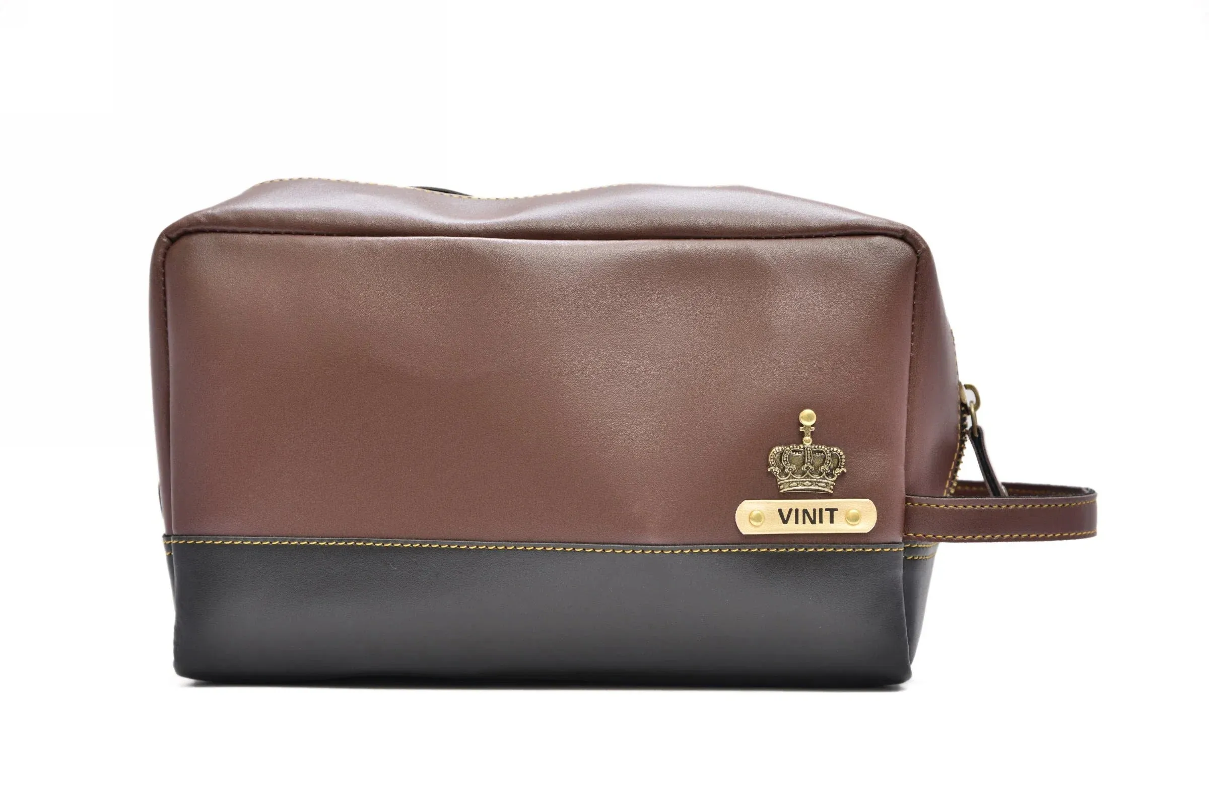 Personalized Dopp Kit- Washbag - Brown