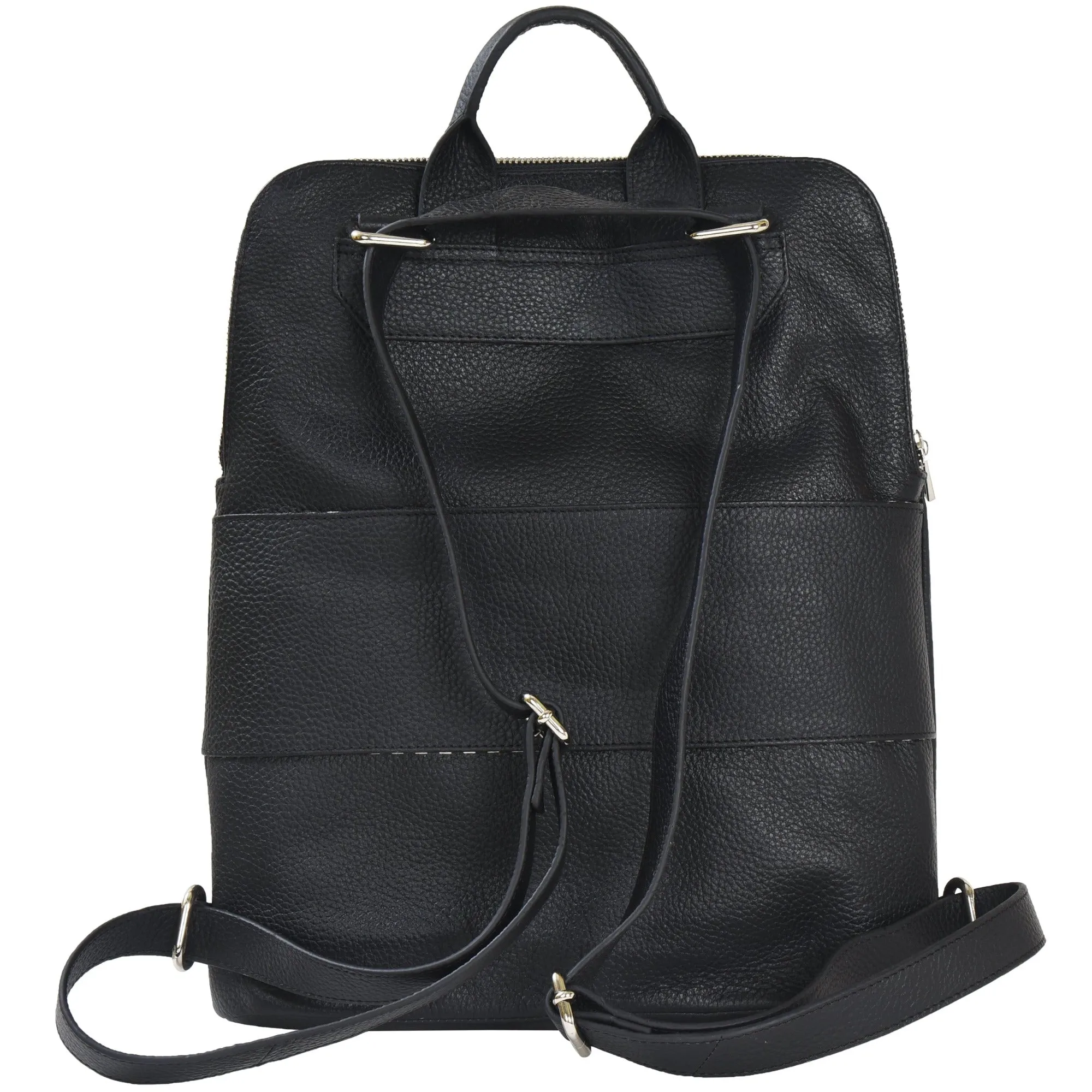 Pink Animal Print Leather Flap Pocket Backpack