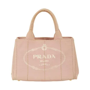 Prada Baby Pink Logo Canapa Tote