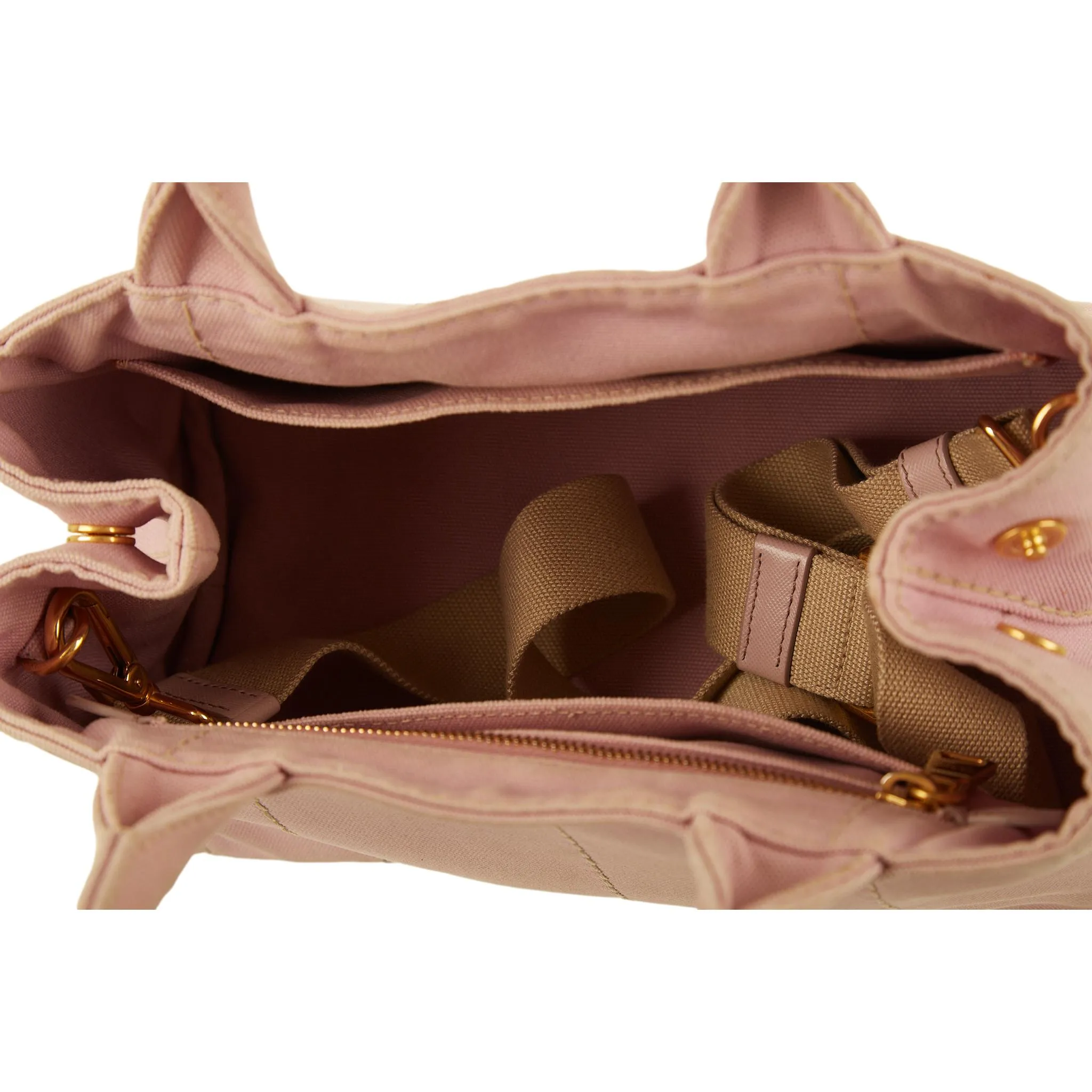 Prada Baby Pink Logo Canapa Tote