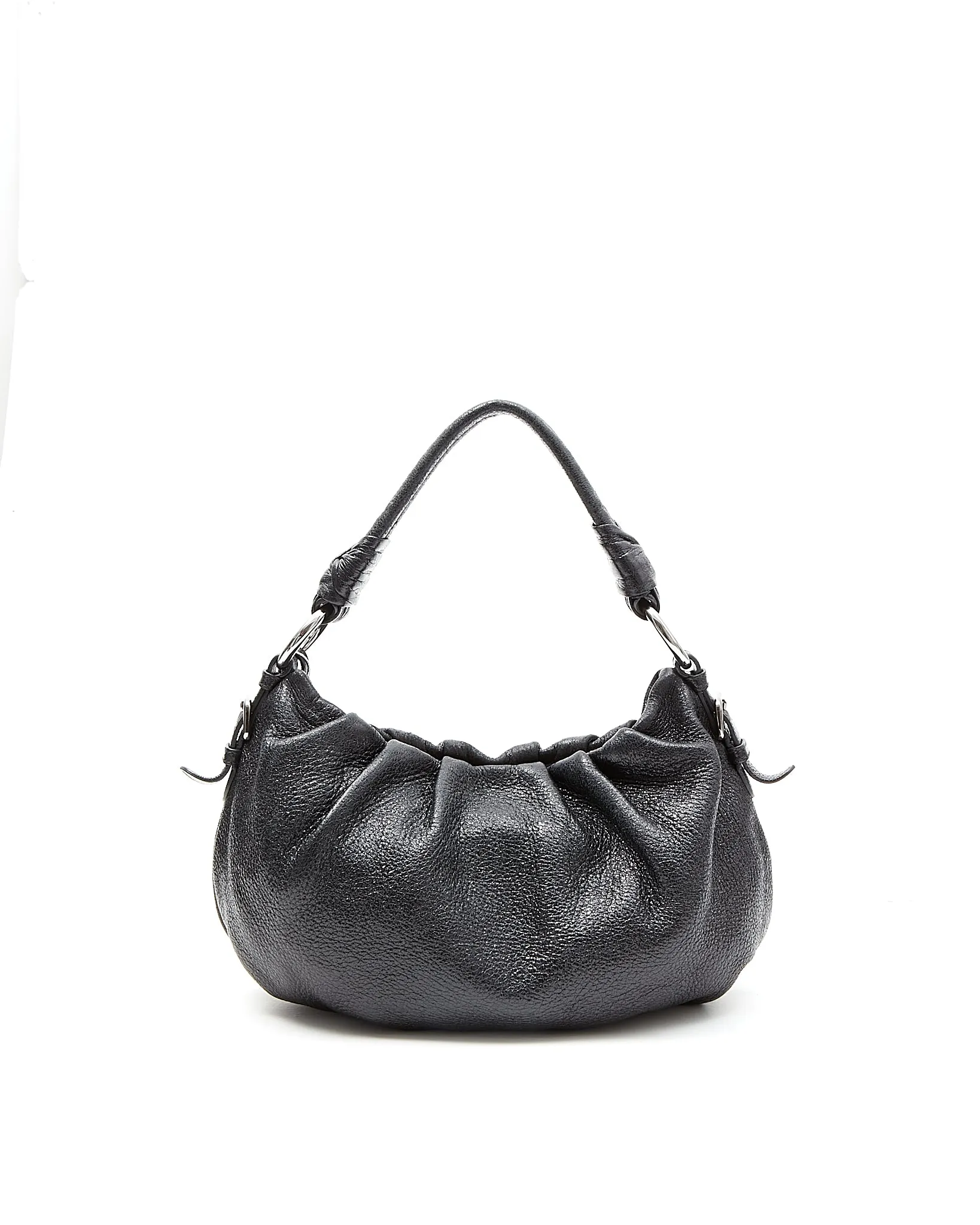 Prada Black Shiny Leather Shoulder Bag