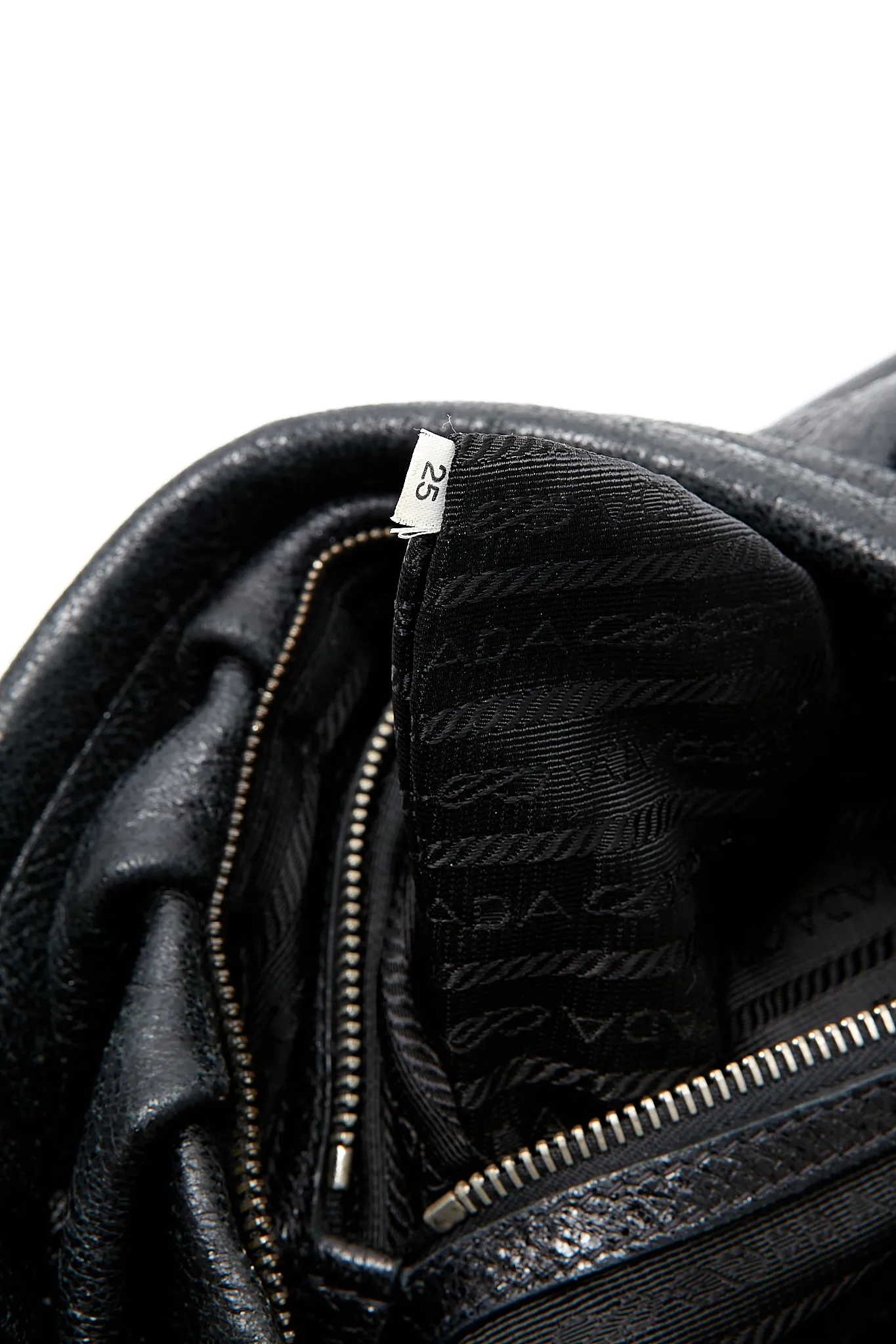 Prada Black Shiny Leather Shoulder Bag