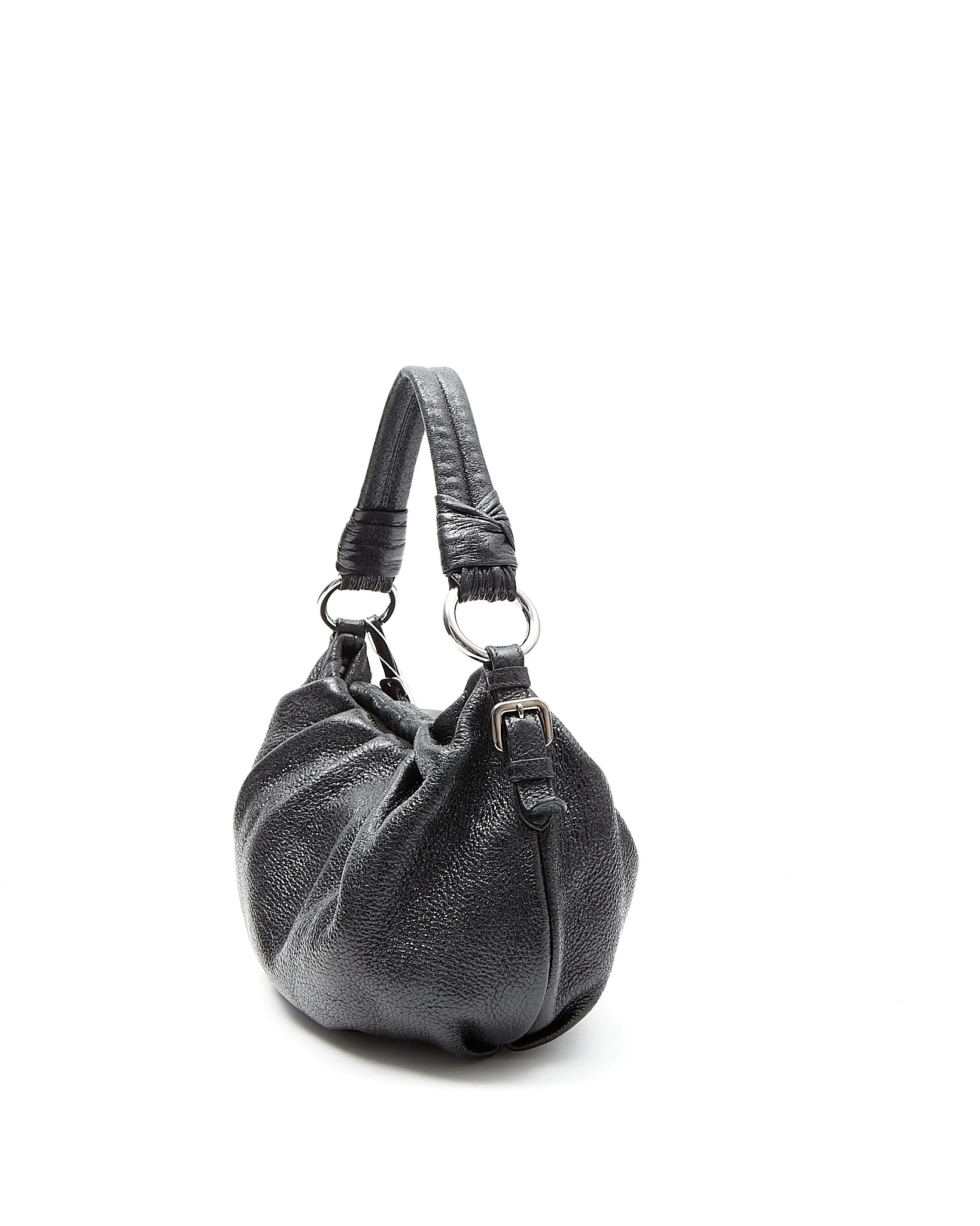 Prada Black Shiny Leather Shoulder Bag
