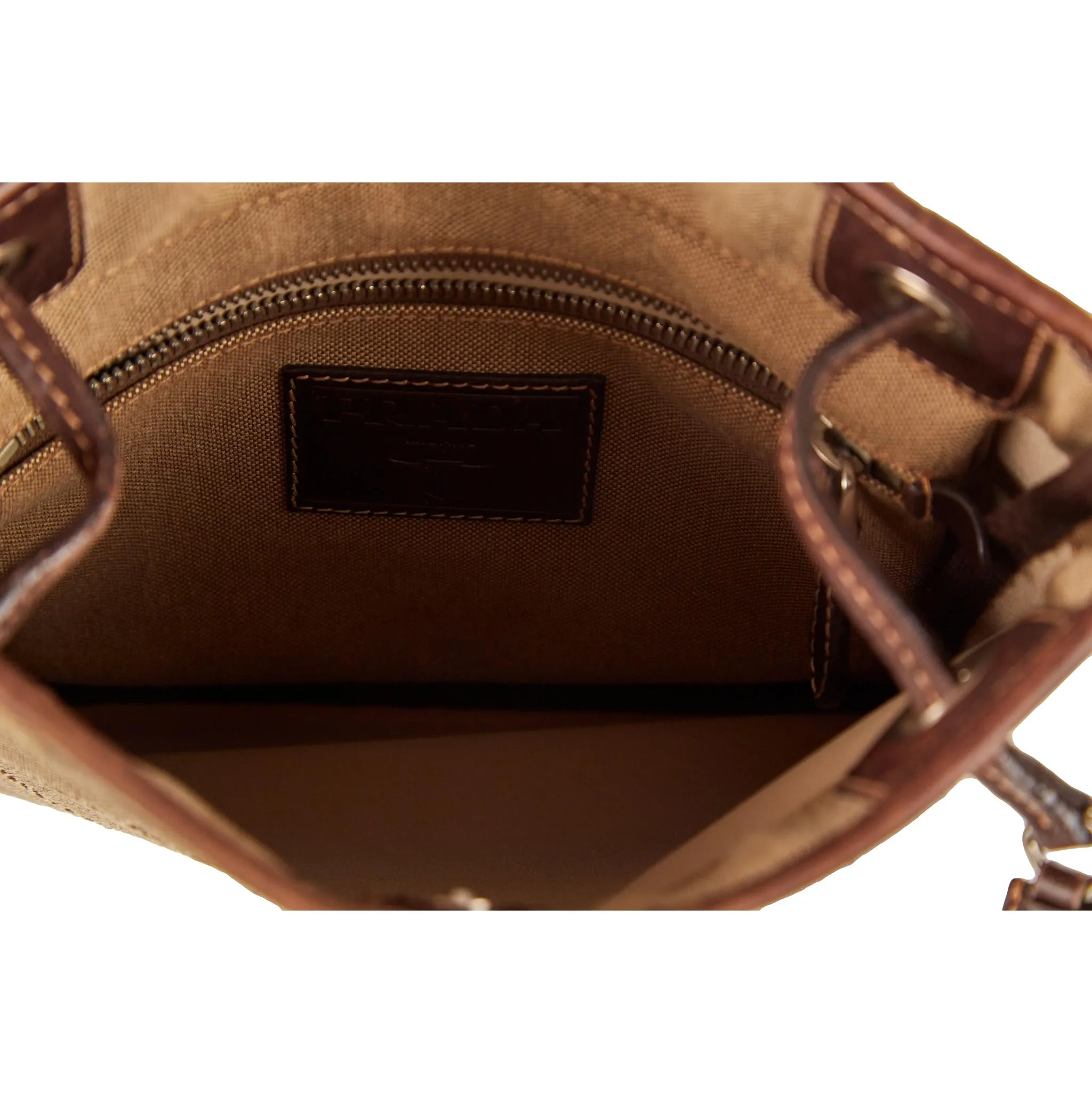Prada Brown Canvas Logo Crossbody