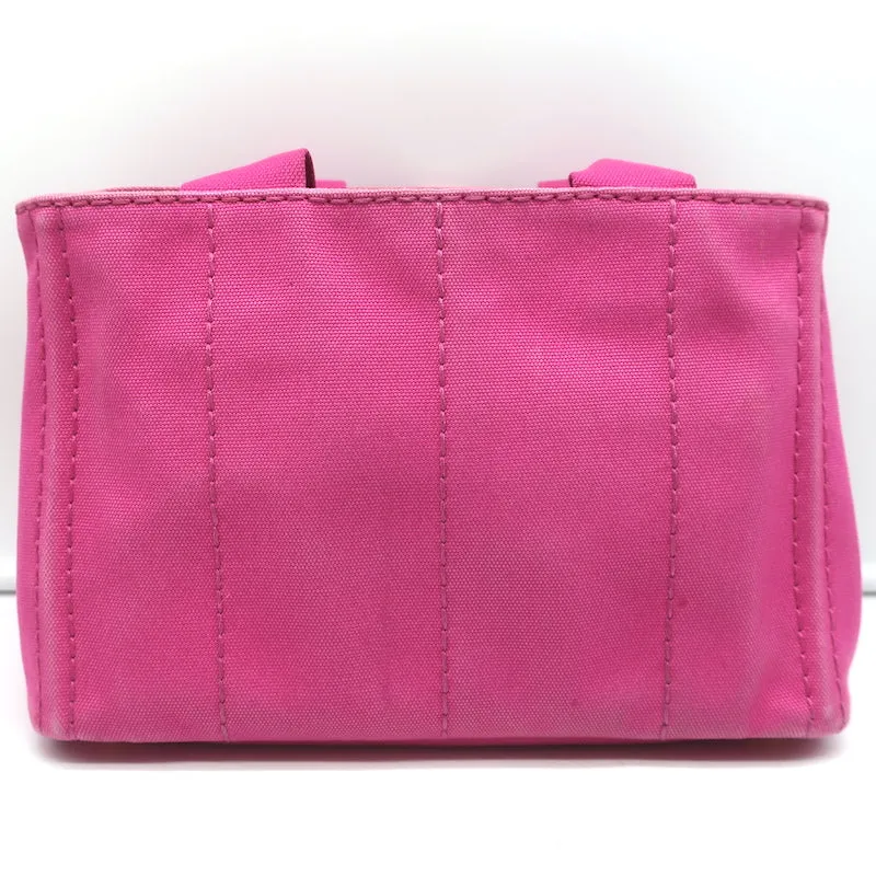 Prada Canapa Logo Tote Pink Canvas Small Shoulder Bag