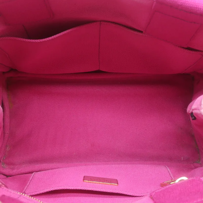 Prada Canapa Logo Tote Pink Canvas Small Shoulder Bag