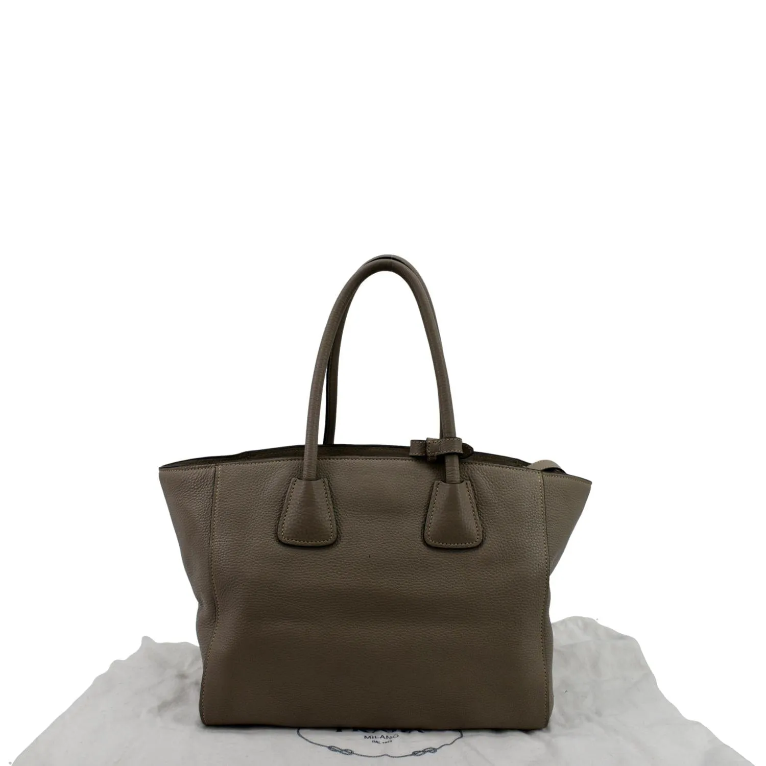 PRADA Leather Tote Shoulder Bag Tan