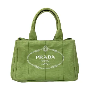 Prada Olive Green Canvas Tote