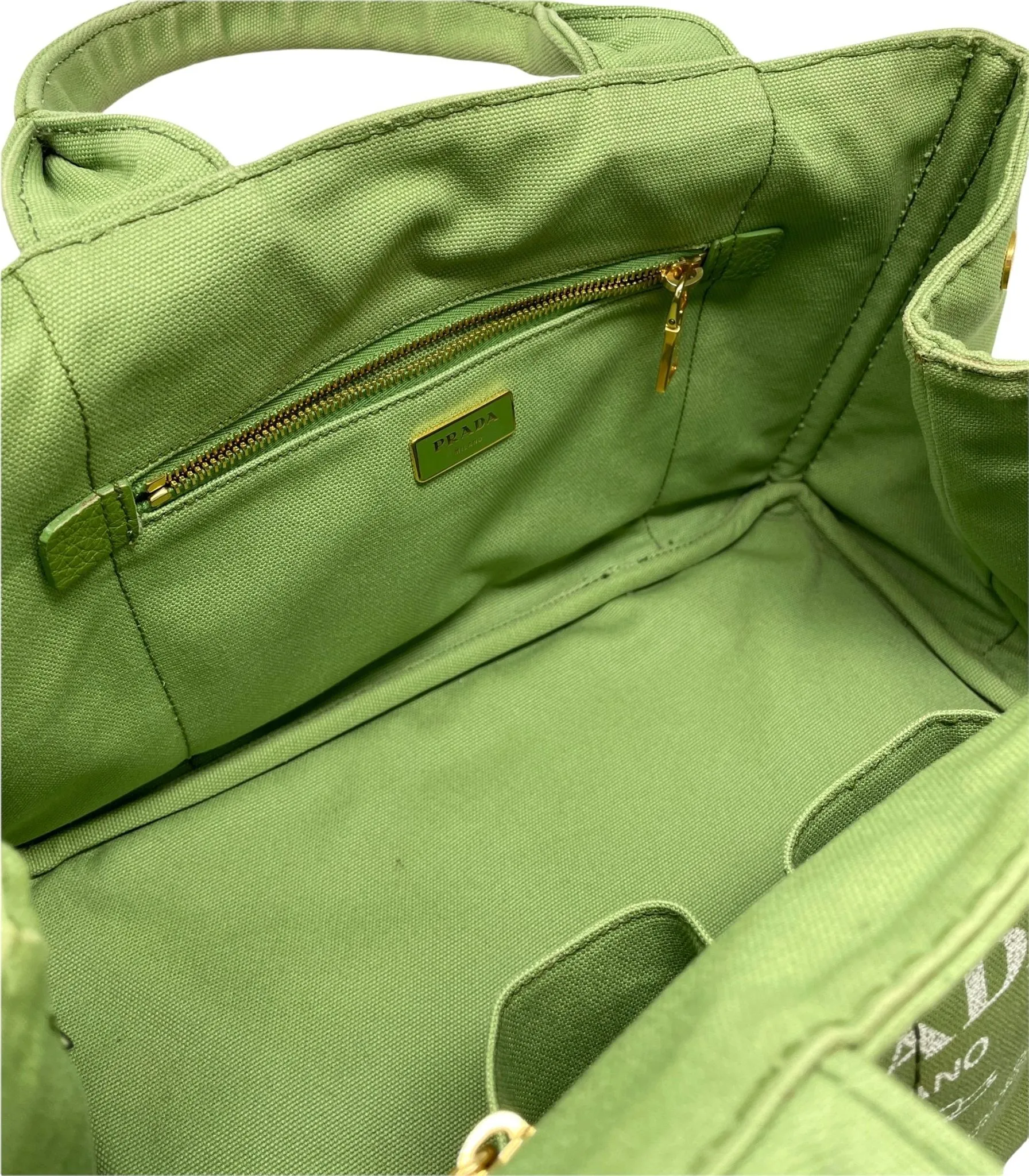 Prada Olive Green Canvas Tote