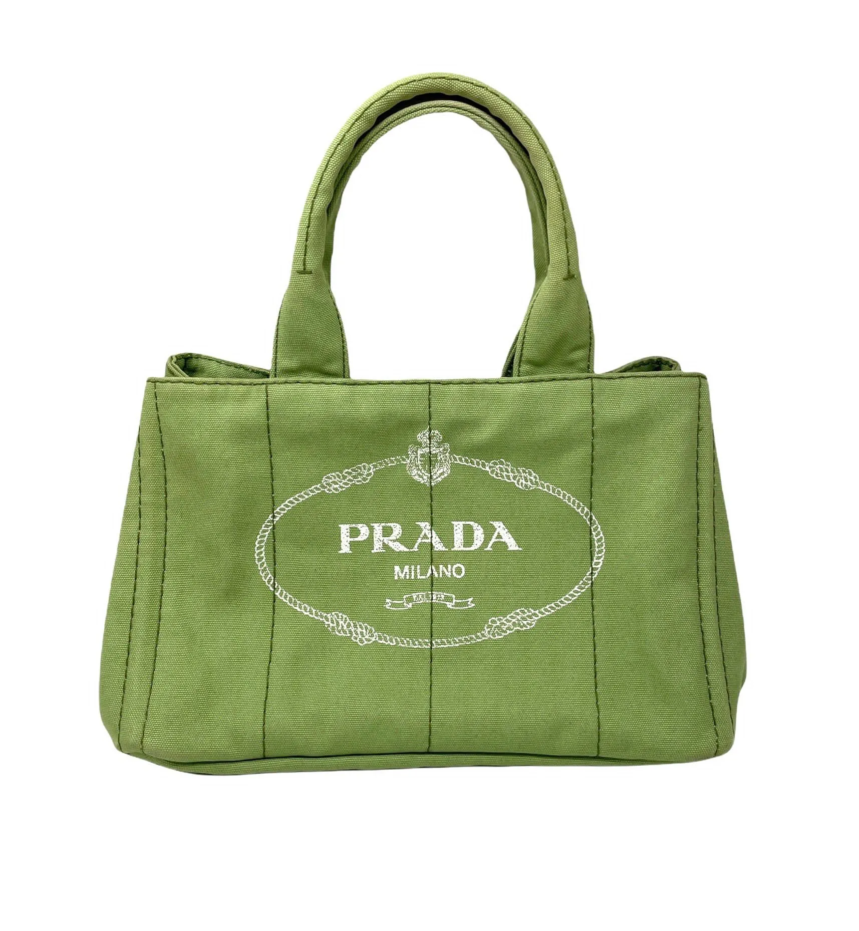 Prada Olive Green Canvas Tote