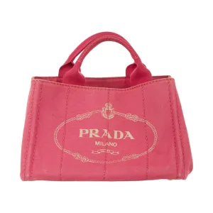 Prada Pink Logo Canapa Tote
