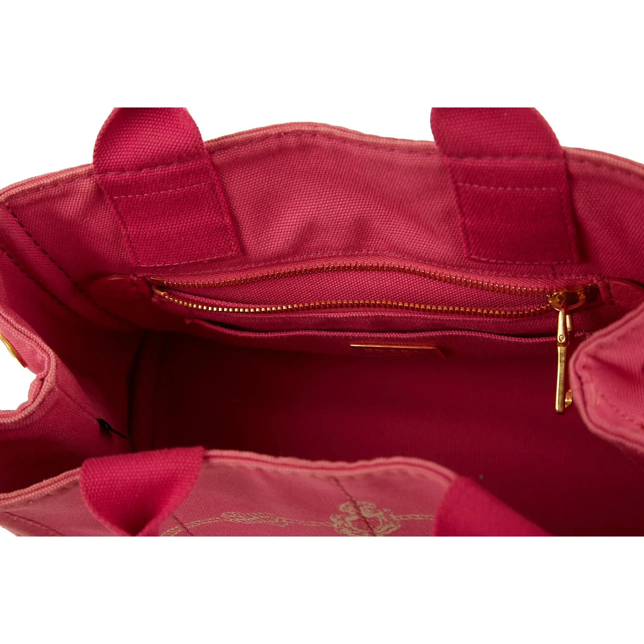 Prada Pink Logo Canapa Tote