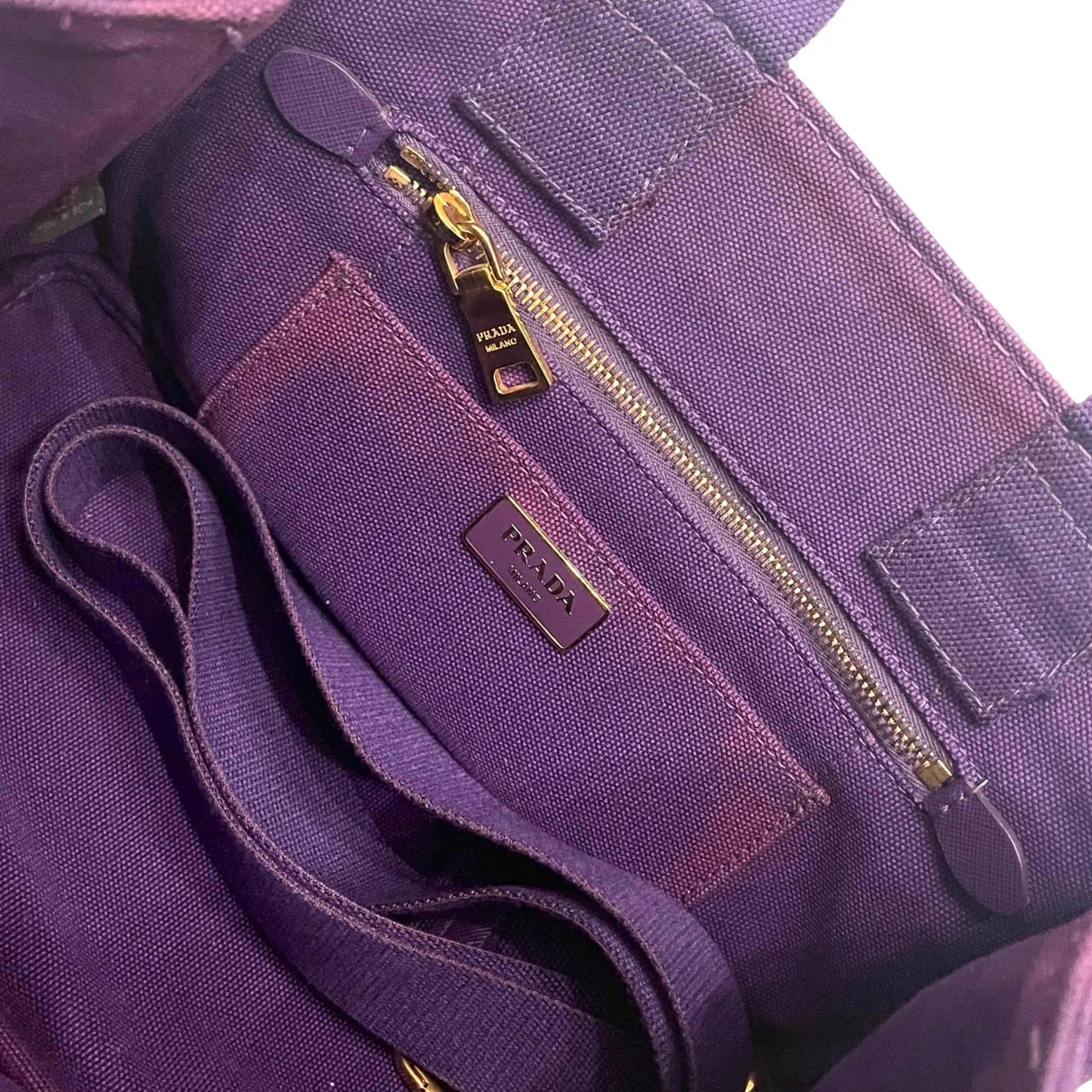 Prada Purple Mini Canvas 2way Tote