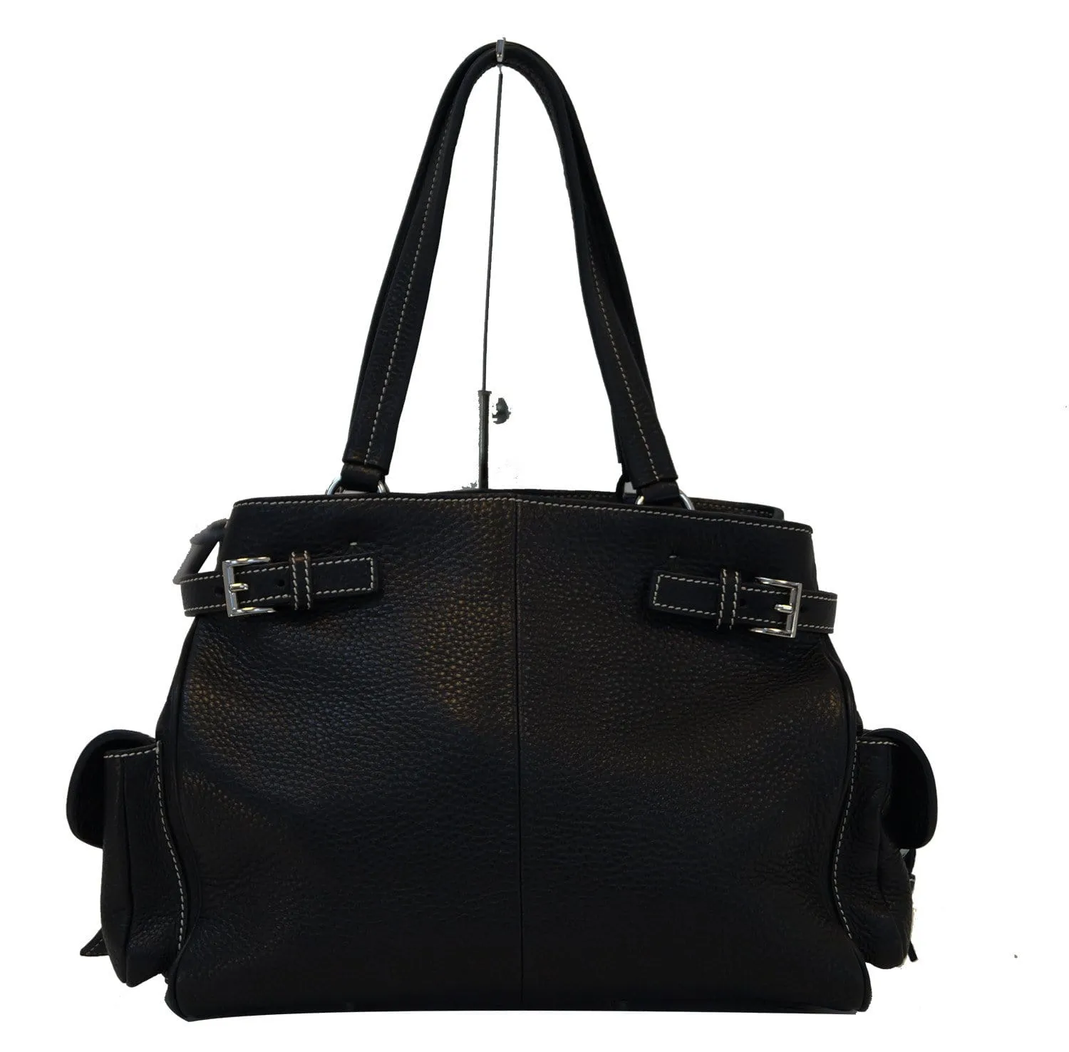 Prada Vitello Daino Black Calfskin Leather Shoulder Bag