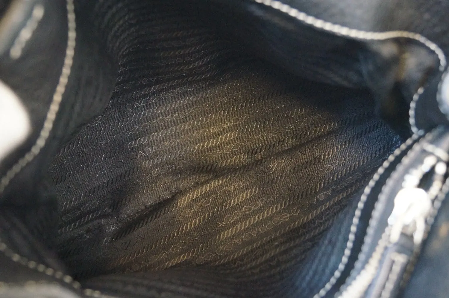 Prada Vitello Daino Black Calfskin Leather Shoulder Bag