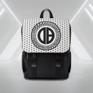 "Designer for the Weirdos" Swirly logo design, Classic White Unisex Commuter Shoulder Backpack