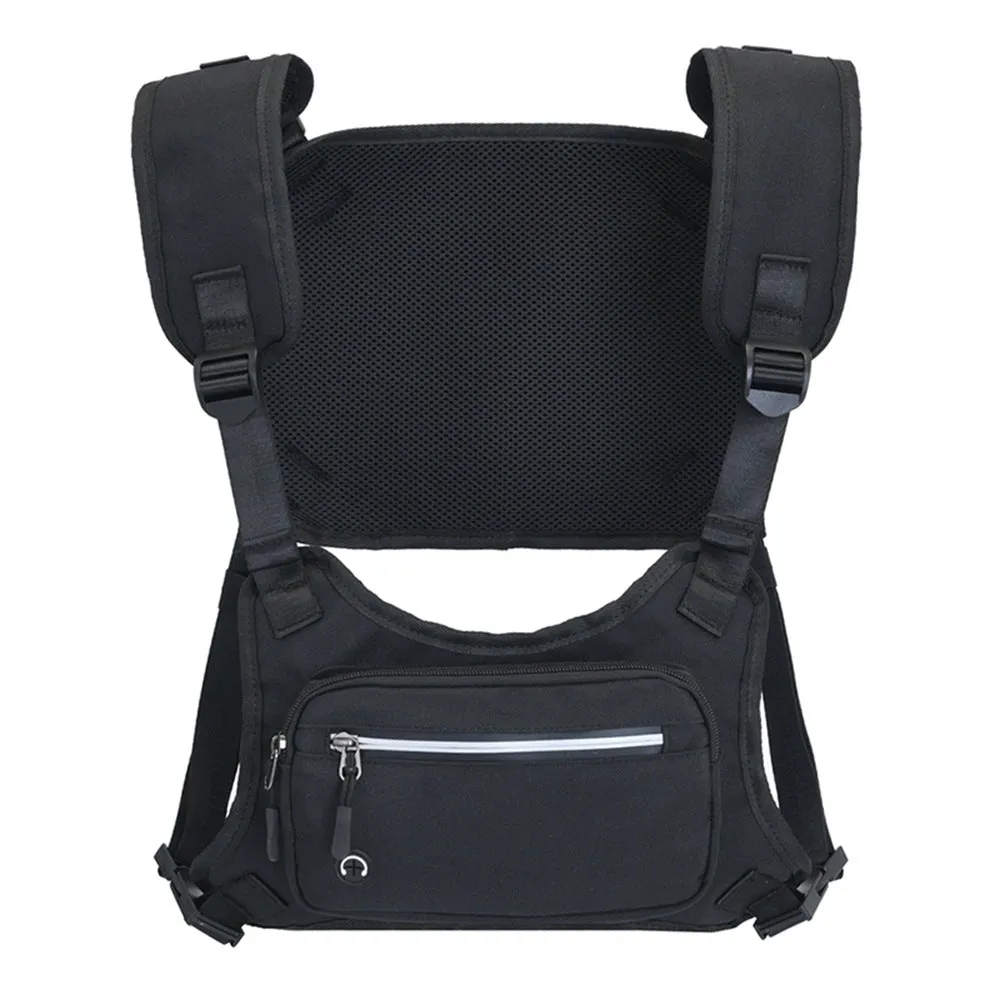 Reflective Stripe Vest Night Running Hiking Men's Chest Bags