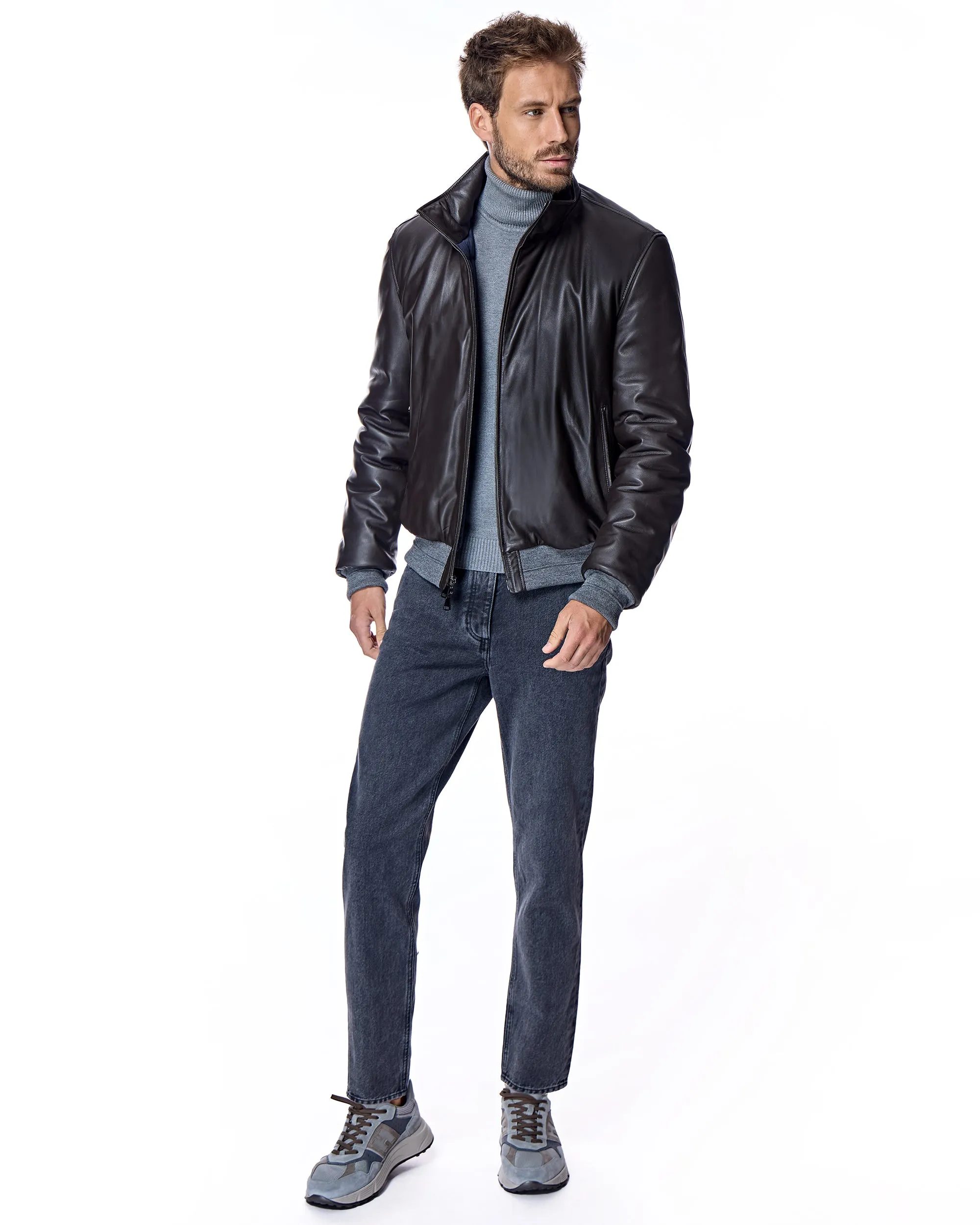 Reversible Men's Leather Jacket