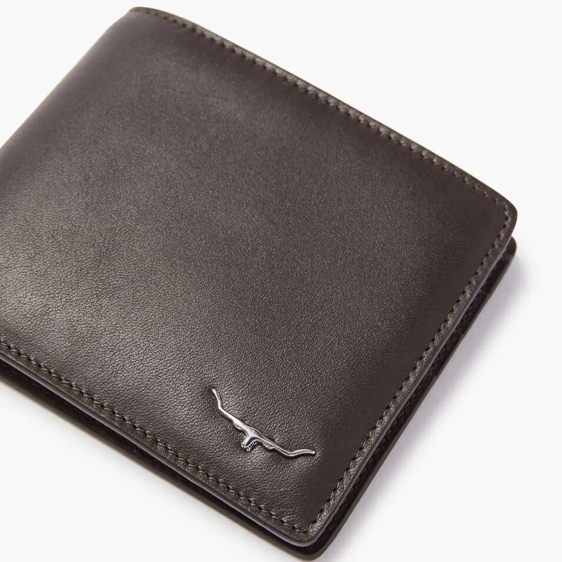 RM WILLIAMS Bi-Fold Wallet - Men's City Slim Leather - Chocolate