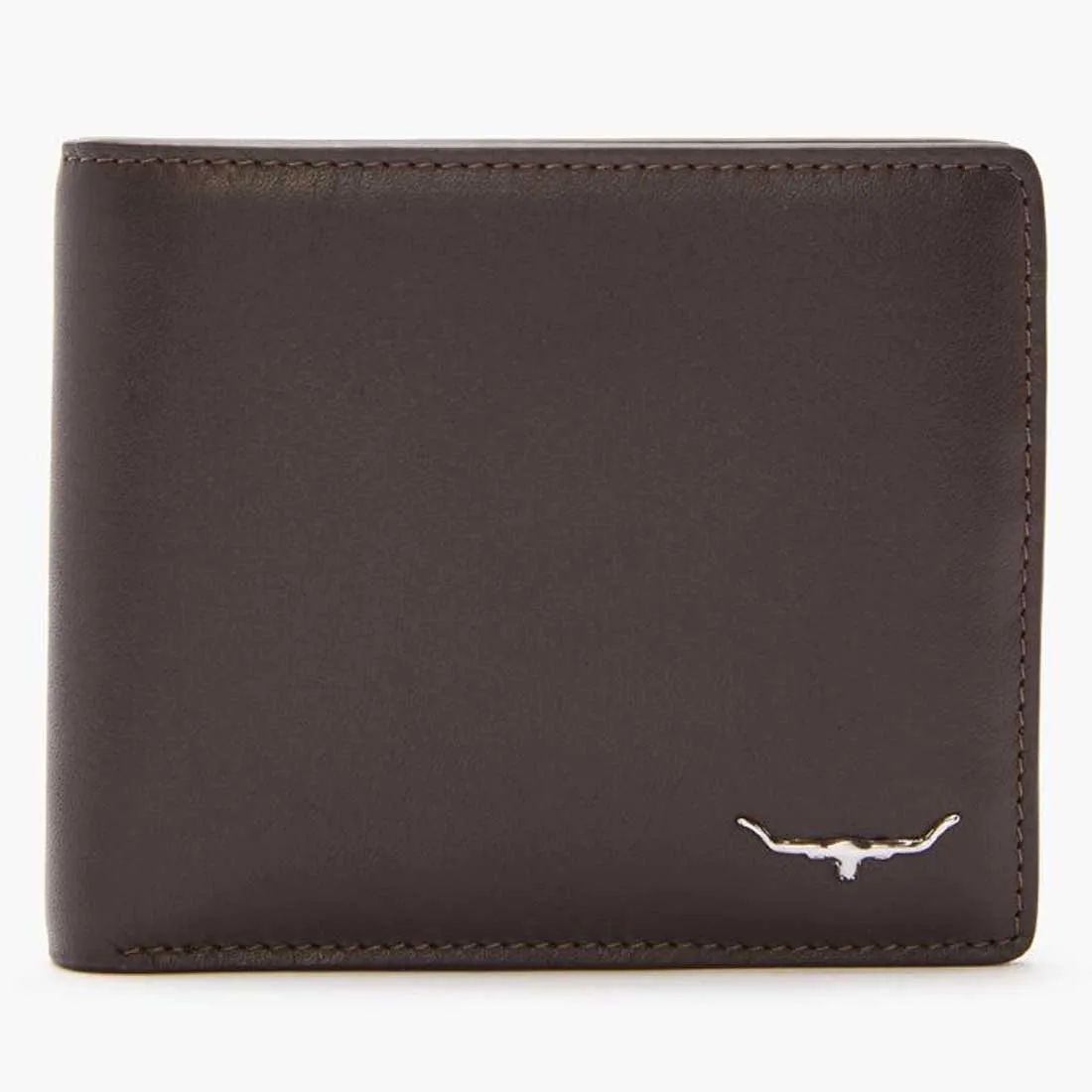 RM WILLIAMS Bi-Fold Wallet - Men's City Slim Leather - Chocolate