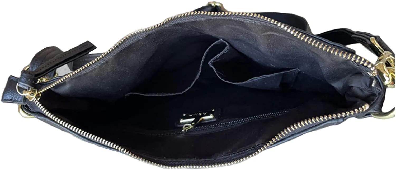 Roma Leathers Genuine Leather Cross Body Concealed Carry Purse