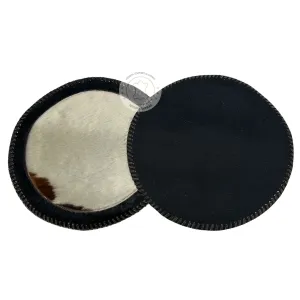 Round Cowhide Placemats -  16 inches diameter  - Single or set of two and four mats