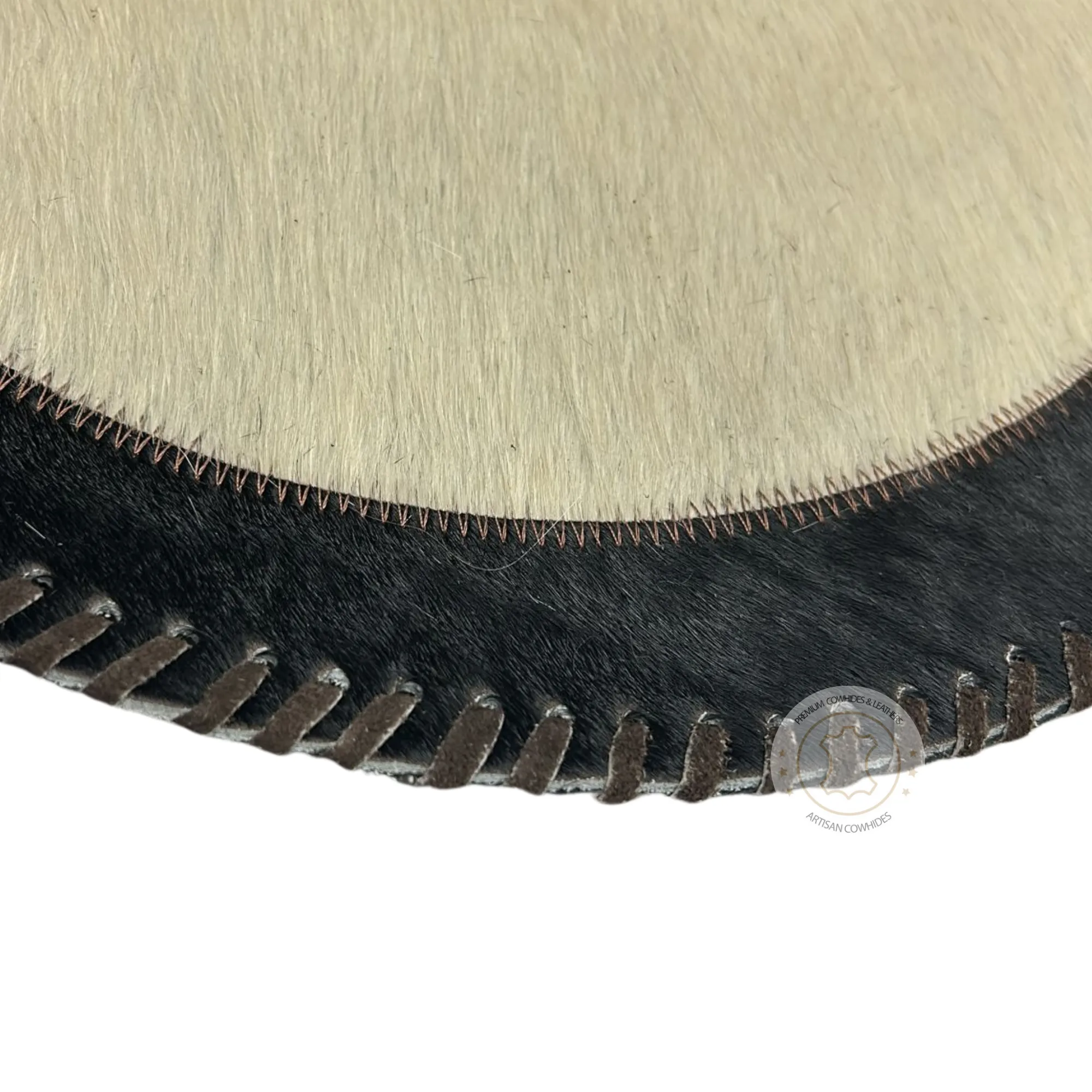 Round Cowhide Placemats -  16 inches diameter  - Single or set of two and four mats