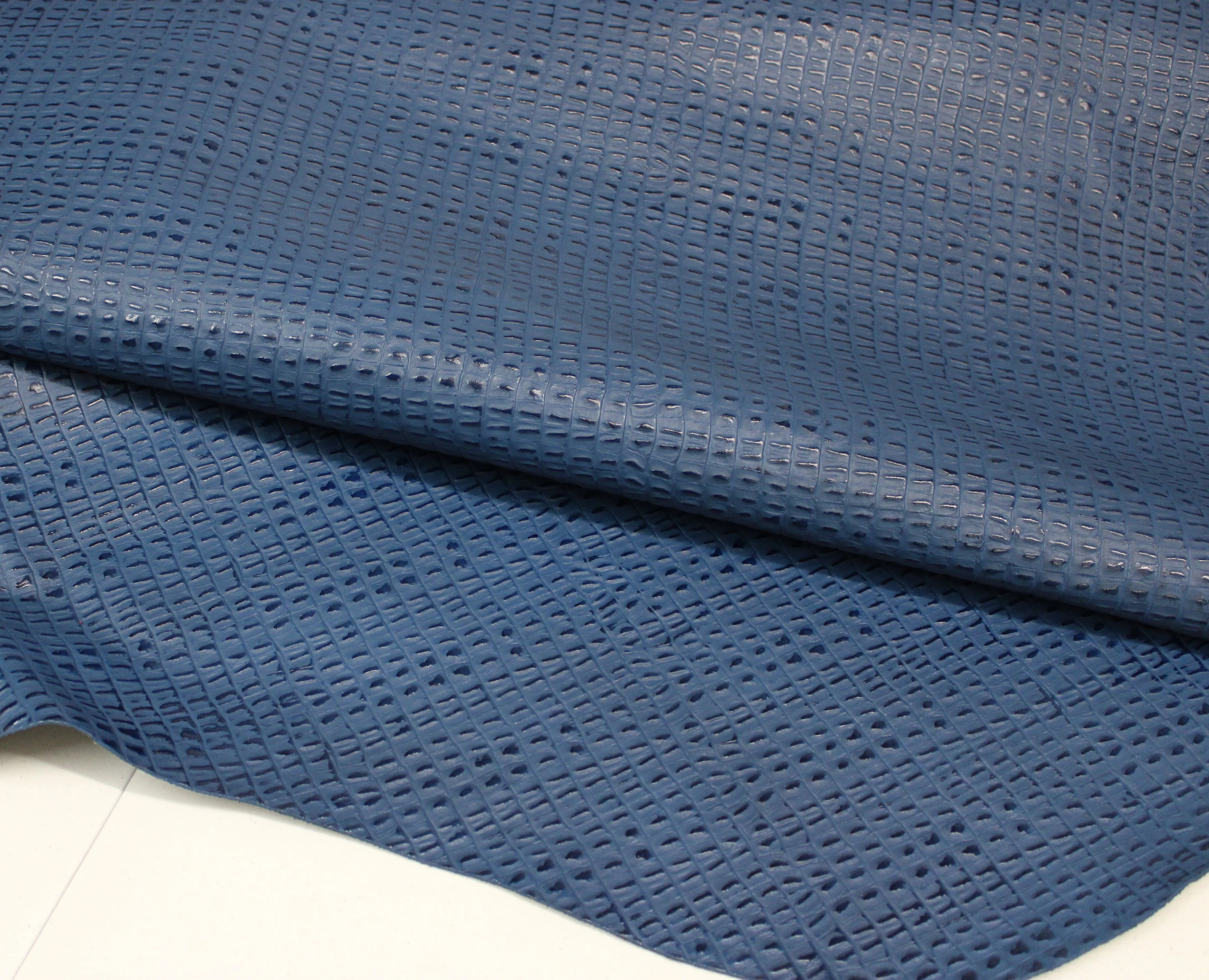 ROYAL BLUE CAIMAN EMBOSSED LEATHER: Thickness 2.5-3 oz. - Leatherworking