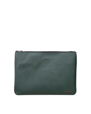 Saffiano Leather Travel Accessories Case in Forrest