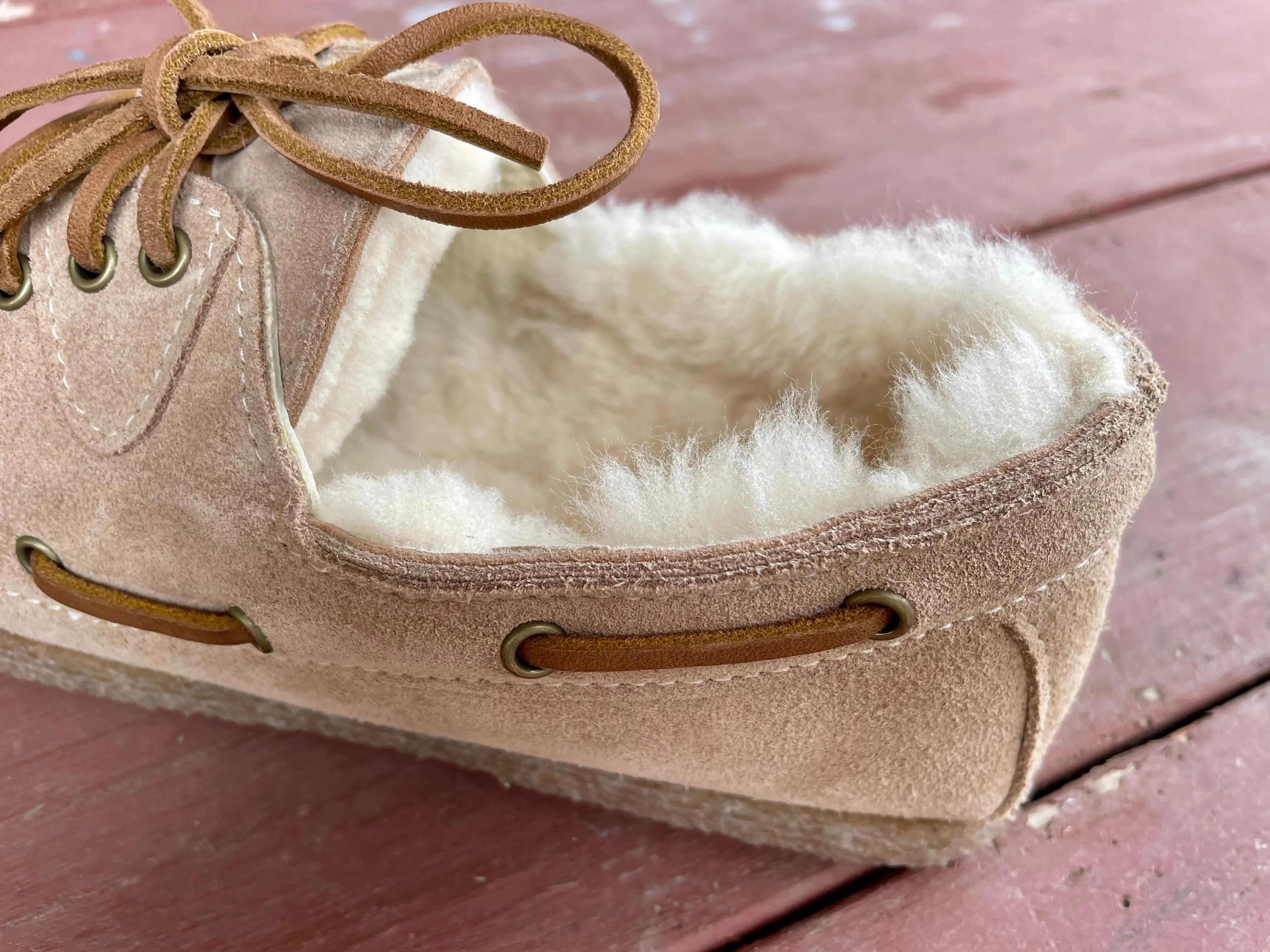 Sand Ox-Moc with Sheepskin Interior