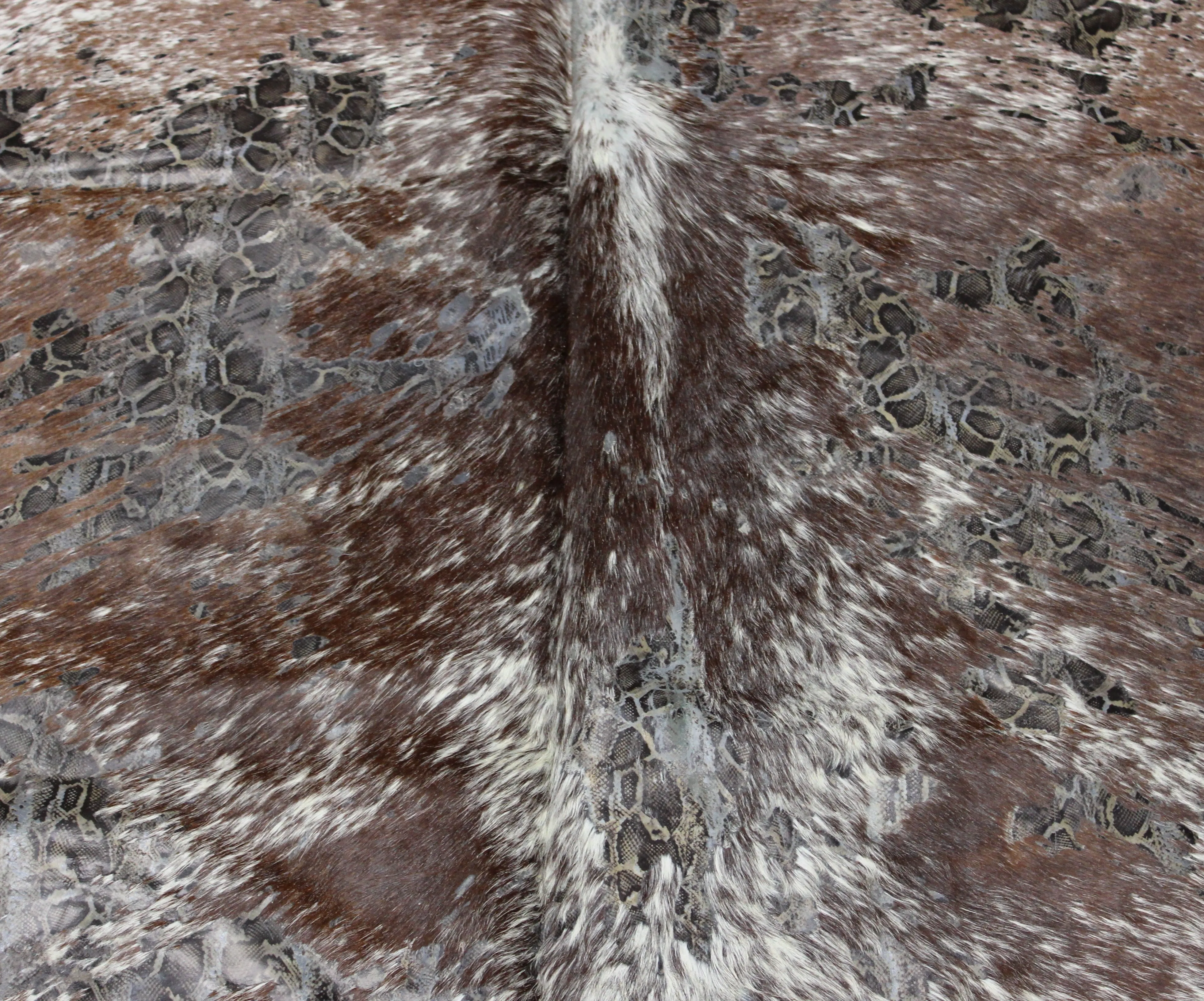 Snake  Print  on Tricolor  COWHIDE - 74 x 70 INCHES - Premium Cowhide Leather