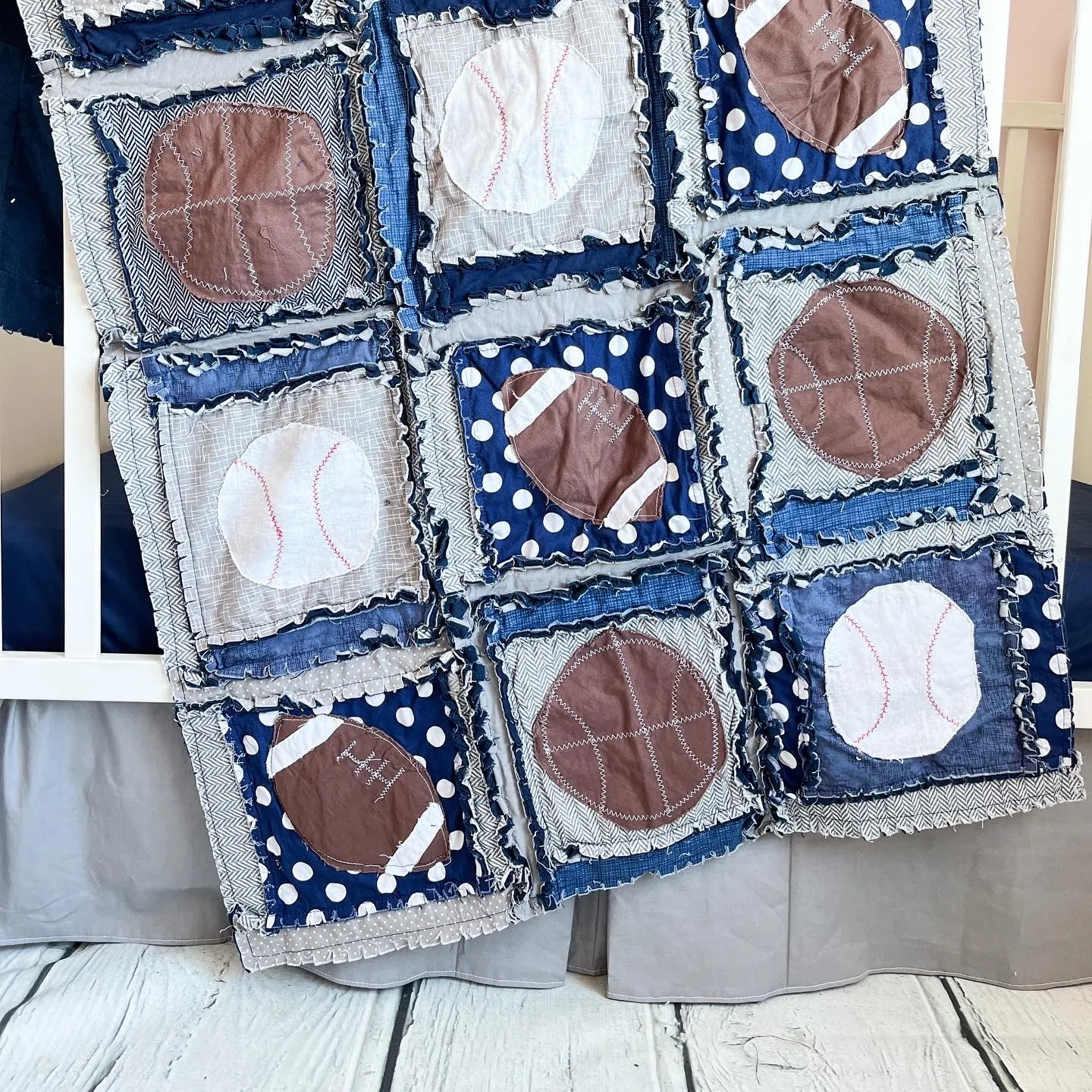 Sports Themed Crib Bedding for Boys | Basketballs, Baseballs, and Footballs