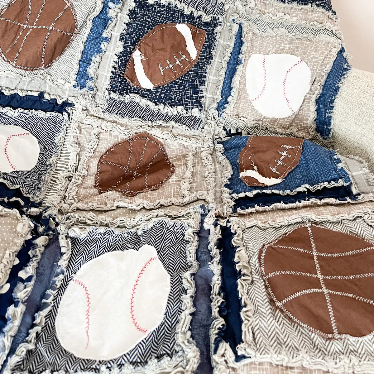 Sports Themed Crib Bedding for Boys | Basketballs, Baseballs, and Footballs