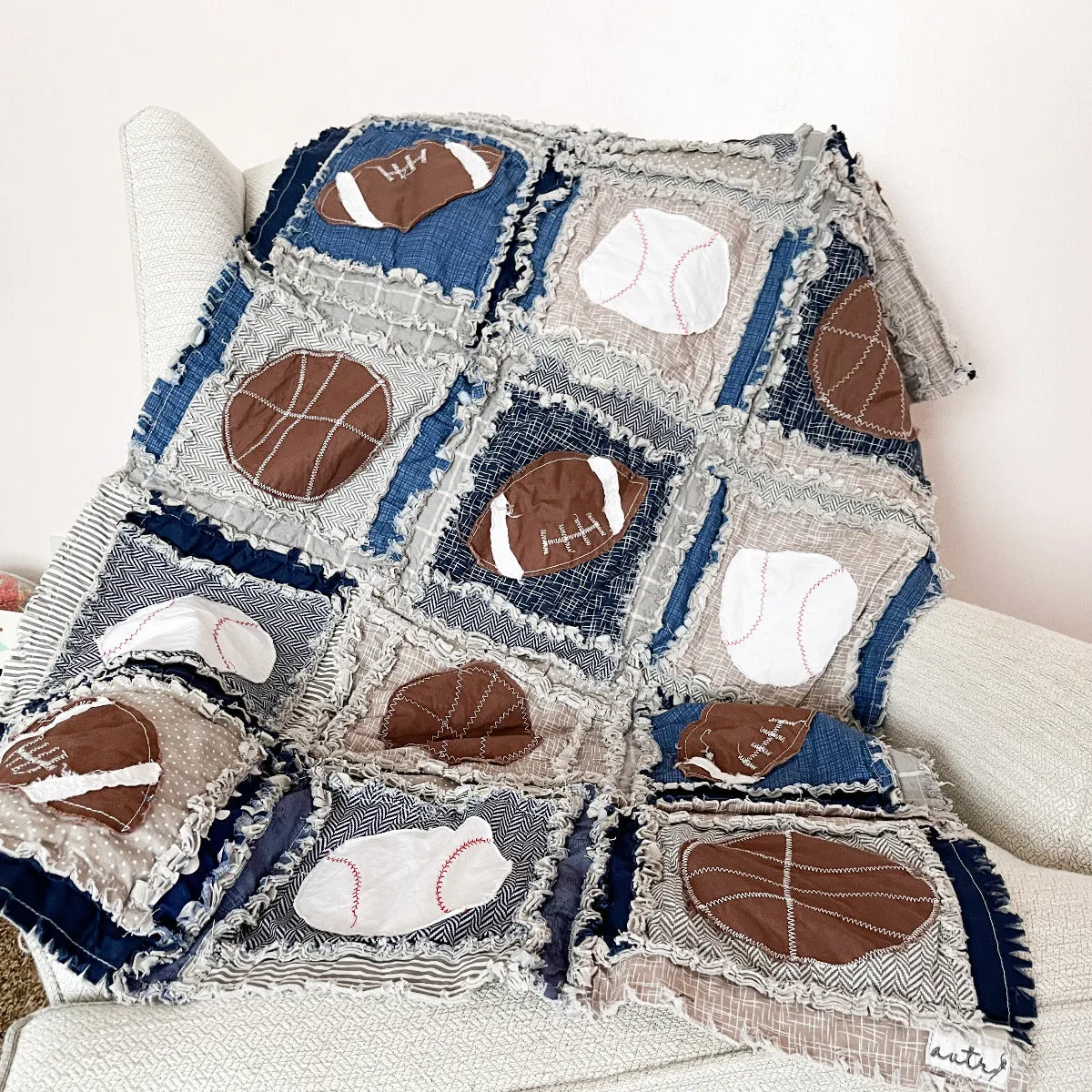 Sports Themed Crib Bedding for Boys | Basketballs, Baseballs, and Footballs
