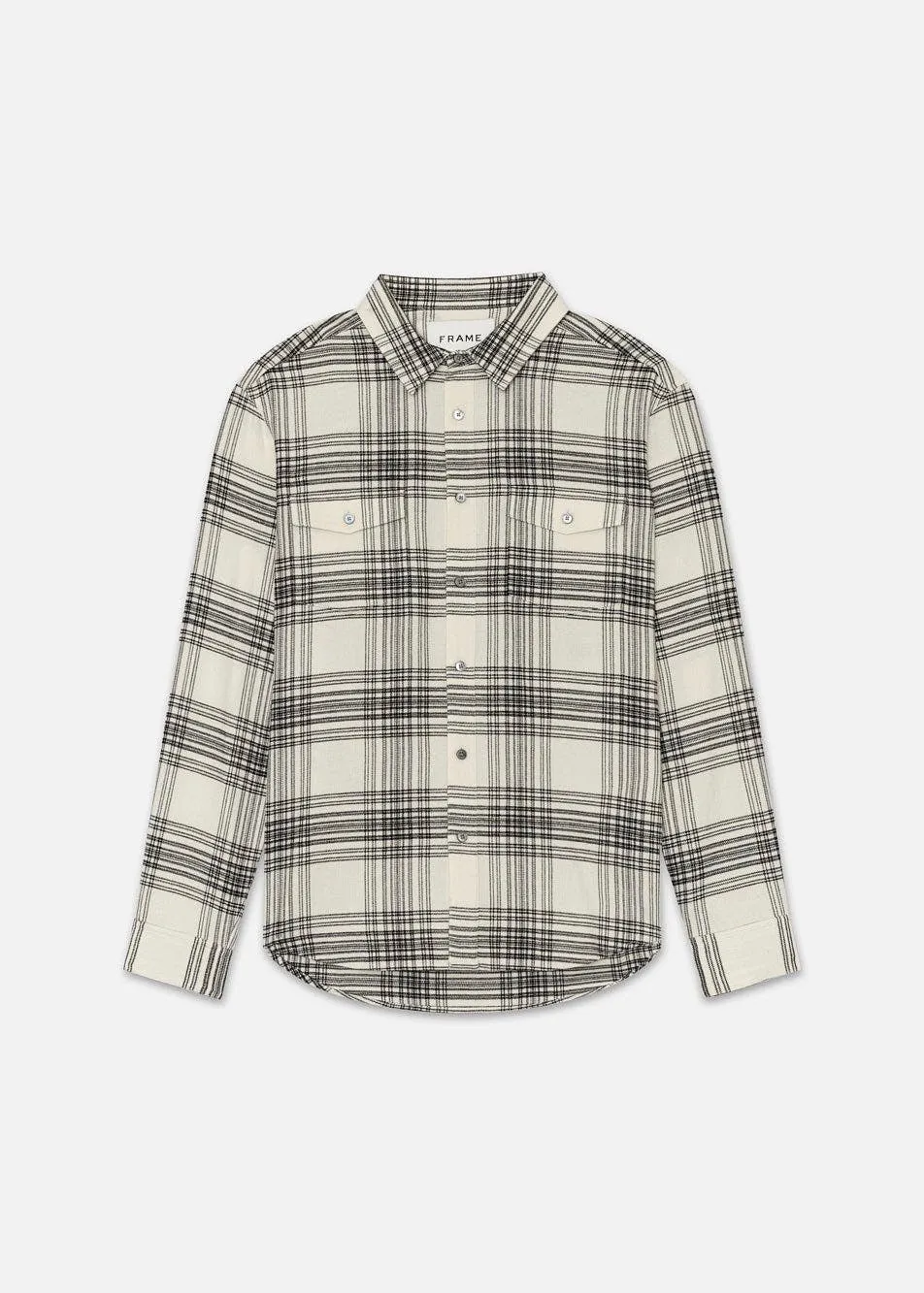 Spring Plaid Shirt (White Canvas/Black)