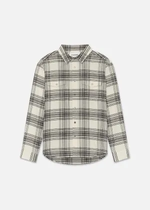 Spring Plaid Shirt (White Canvas/Black)