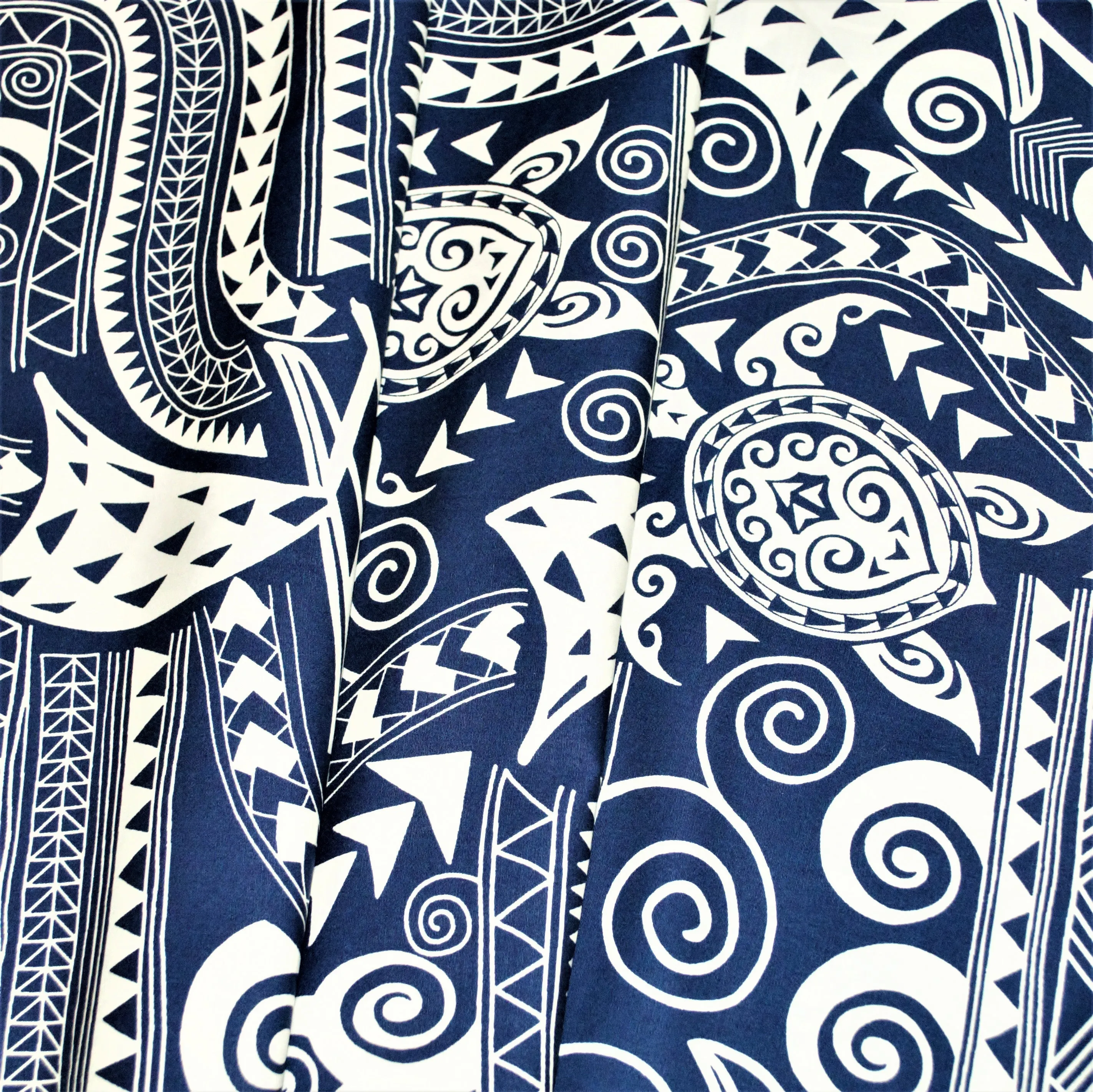 Tapa Stylized Honu Navy on White