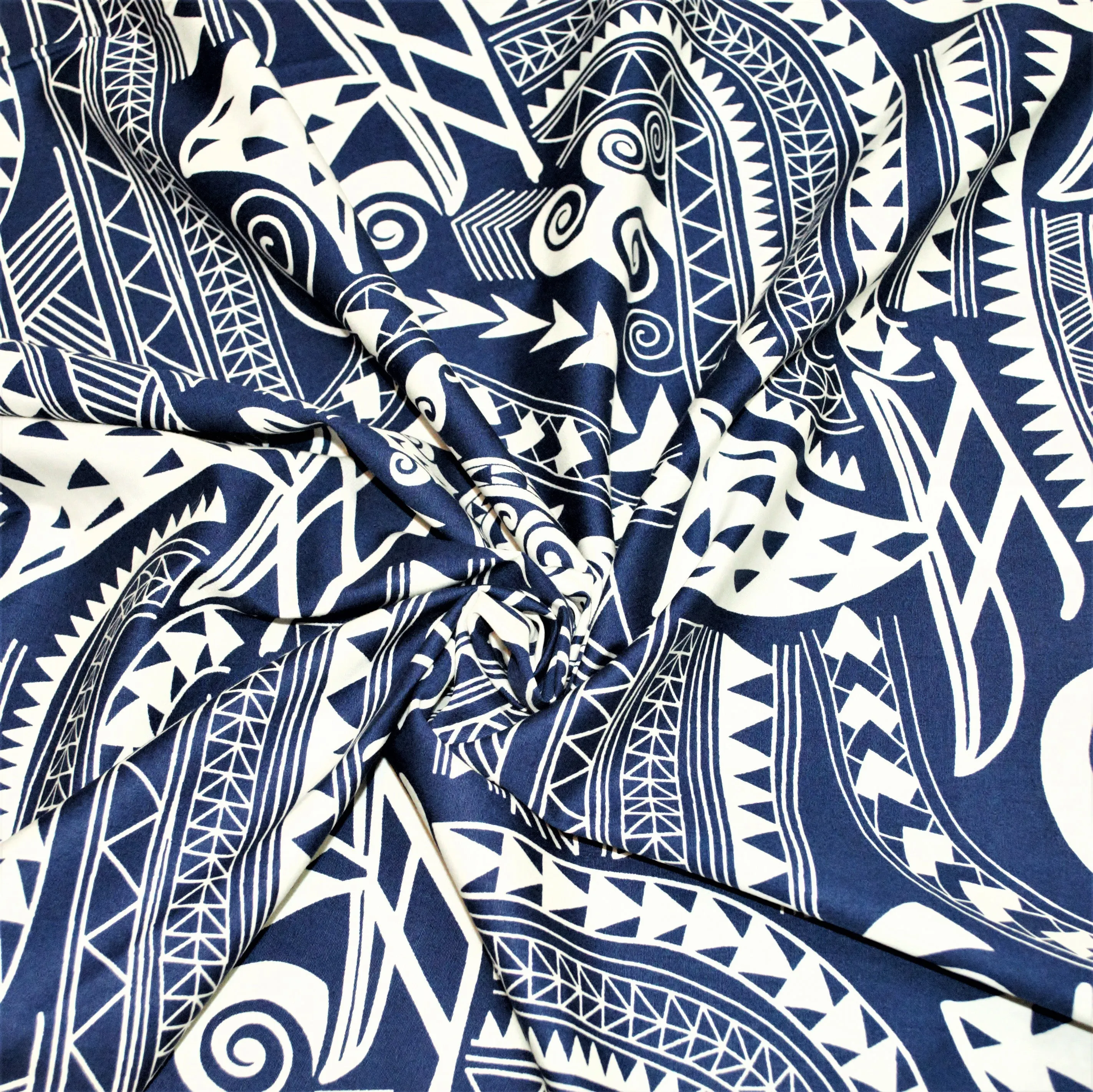Tapa Stylized Honu Navy on White